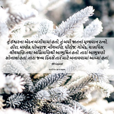 Picture 06 - હઝકિયેલ 28:13 GUJIRV - તું ઈશ્વરના એદન - Bible Verse Picture