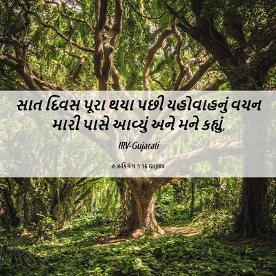 Picture 06 - હઝકિયેલ 3:16 GUJIRV - સાત દિવસ પૂરા થયા - Bible Verse Picture