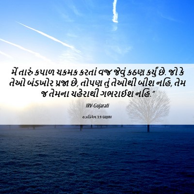 Picture 06 - હઝકિયેલ 3:9 GUJIRV - મેં તારું કપાળ - Bible Verse Picture