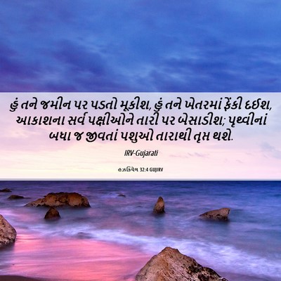 Picture 06 - હઝકિયેલ 32:4 GUJIRV - હું તને જમીન પર - Bible Verse Picture