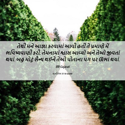 Picture 06 - હઝકિયેલ 37:10 GUJIRV - તેથી મને આજ્ઞા - Bible Verse Picture