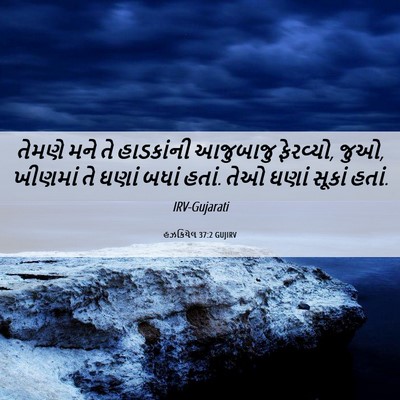 Picture 06 - હઝકિયેલ 37:2 GUJIRV - તેમણે મને તે - Bible Verse Picture