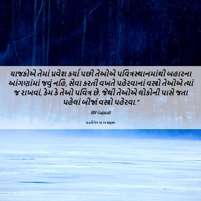 Picture 06 - હઝકિયેલ 42:14 GUJIRV - યાજકોએ તેમાં - Bible Verse Picture