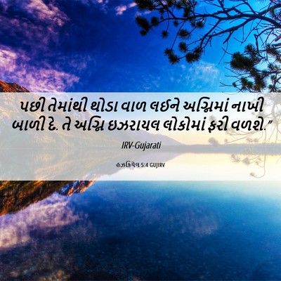 Picture 06 - હઝકિયેલ 5:4 GUJIRV - પછી તેમાંથી થોડા - Bible Verse Picture