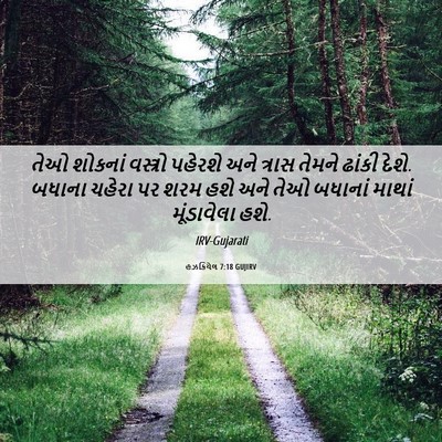 Picture 06 - હઝકિયેલ 7:18 GUJIRV - તેઓ શોકનાં - Bible Verse Picture