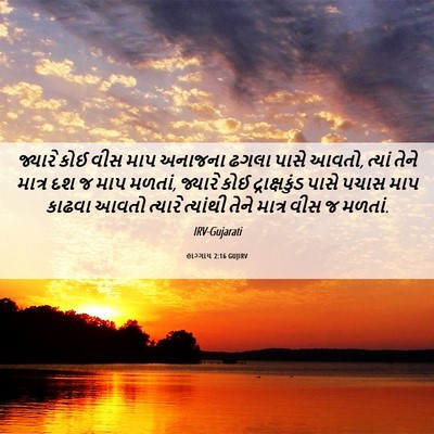 Picture 06 - હાગ્ગાય 2:16 GUJIRV - જ્યારે કોઈ વીસ માપ - Bible Verse Picture