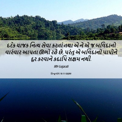 Picture 06 - હિબ્રૂઓને 10:11 GUJIRV - દરેક યાજક નિત્ય - Bible Verse Picture