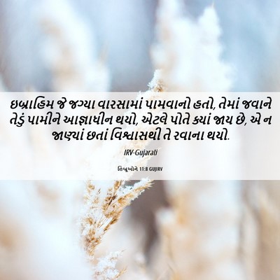 Picture 06 - હિબ્રૂઓને 11:8 GUJIRV - ઇબ્રાહિમ જે જગ્યા - Bible Verse Picture