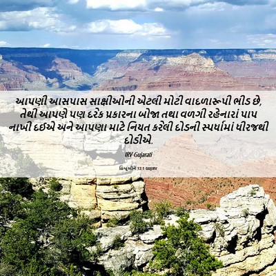Picture 06 - હિબ્રૂઓને 12:1 GUJIRV - આપણી આસપાસ - Bible Verse Picture