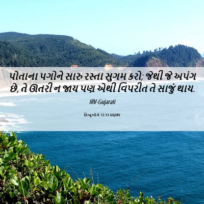 Picture 06 - હિબ્રૂઓને 12:13 GUJIRV - પોતાના પગોને સારુ - Bible Verse Picture