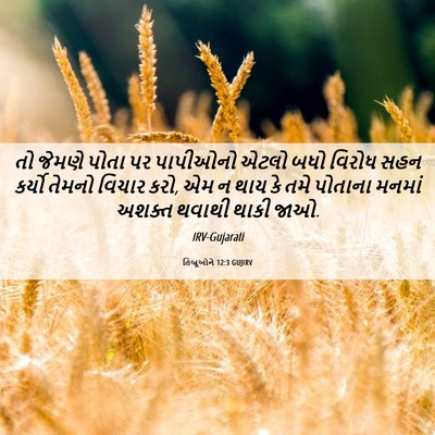 Picture 06 - હિબ્રૂઓને 12:3 GUJIRV - તો જેમણે પોતા પર - Bible Verse Picture