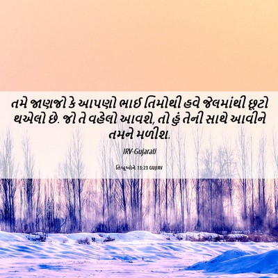 Picture 06 - હિબ્રૂઓને 13:23 GUJIRV - તમે જાણજો કે આપણો - Bible Verse Picture