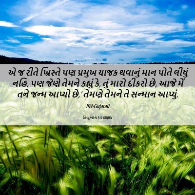 Picture 06 - હિબ્રૂઓને 5:5 GUJIRV - એ જ રીતે ખ્રિસ્તે - Bible Verse Picture