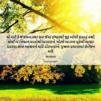 Picture 06 - હિબ્રૂઓને 6:18 GUJIRV - એ માટે કે જે વચન - Bible Verse Picture