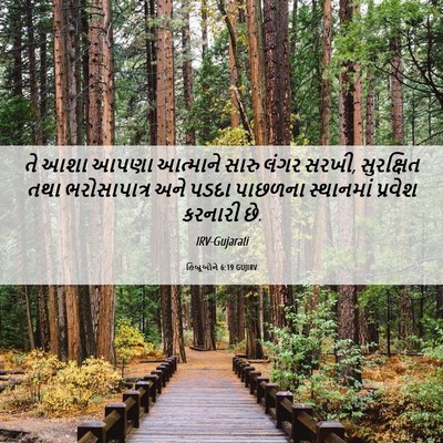 Picture 06 - હિબ્રૂઓને 6:19 GUJIRV - તે આશા આપણા - Bible Verse Picture