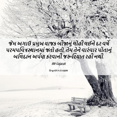 Picture 06 - હિબ્રૂઓને 9:25 GUJIRV - જેમ અગાઉ પ્રમુખ - Bible Verse Picture