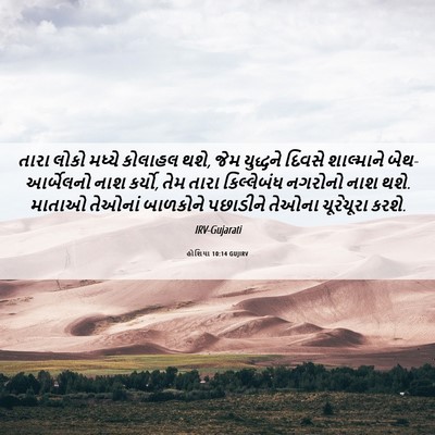 Picture 06 - હોશિયા 10:14 GUJIRV - તારા લોકો મધ્યે - Bible Verse Picture