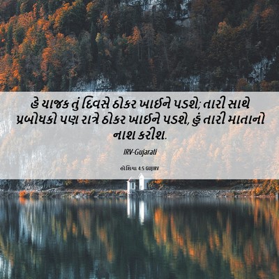 Picture 06 - હોશિયા 4:5 GUJIRV - હે યાજક તું દિવસે - Bible Verse Picture