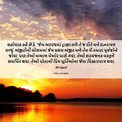 Picture 06 - હોશિયા 9:10 GUJIRV - યહોવાહ કહે છે કે, - Bible Verse Picture