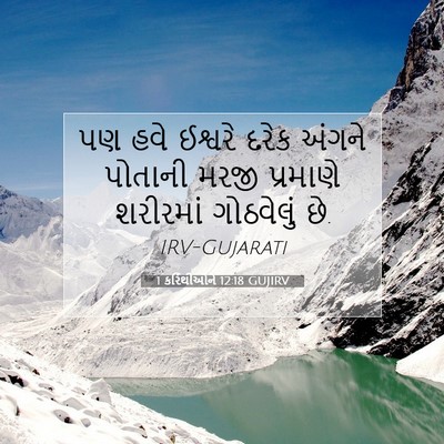 Picture 07 - 1 કરિંથીઓને 12:18 GUJIRV - પણ હવે ઈશ્વરે દરેક - Bible Verse Picture