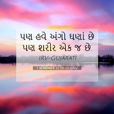 Picture 07 - 1 કરિંથીઓને 12:20 GUJIRV - પણ હવે અંગો ઘણાં છે - Bible Verse Picture