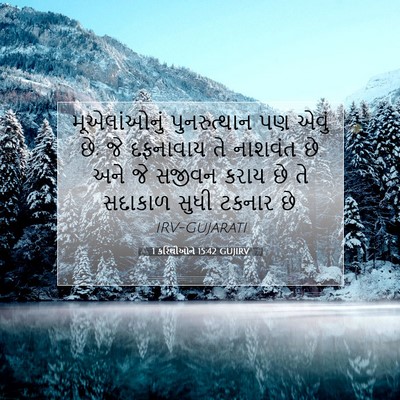 Picture 07 - 1 કરિંથીઓને 15:42 GUJIRV - મૂએલાંઓનું - Bible Verse Picture