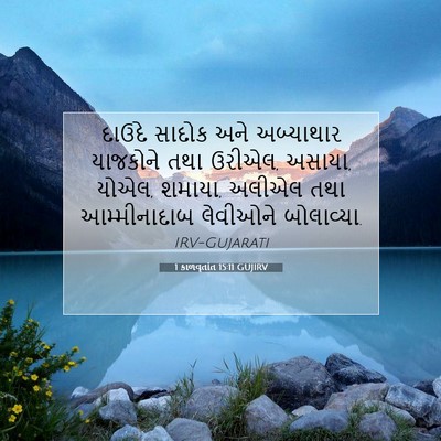 Picture 07 - 1 કાળવૃતાંત 15:11 GUJIRV - દાઉદે સાદોક અને - Bible Verse Picture