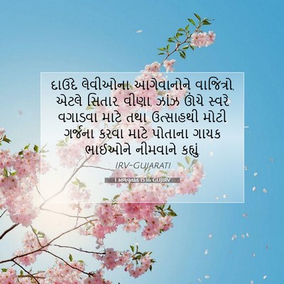 Picture 07 - 1 કાળવૃતાંત 15:16 GUJIRV - દાઉદે લેવીઓના - Bible Verse Picture