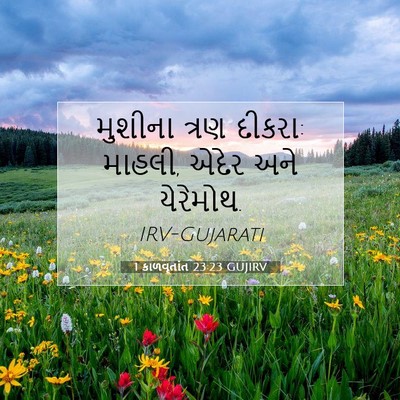 Picture 07 - 1 કાળવૃતાંત 23:23 GUJIRV - મુશીના ત્રણ દીકરા: - Bible Verse Picture