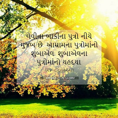 Picture 07 - 1 કાળવૃતાંત 24:20 GUJIRV - લેવીના બાકીના - Bible Verse Picture