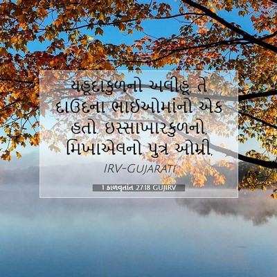 Picture 07 - 1 કાળવૃતાંત 27:18 GUJIRV - યહૂદાકુળનો અલીહૂ, - Bible Verse Picture