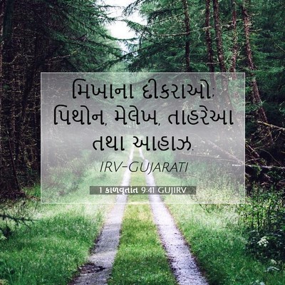 Picture 07 - 1 કાળવૃતાંત 9:41 GUJIRV - મિખાના દીકરાઓ; - Bible Verse Picture
