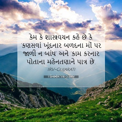 Picture 07 - 1 તિમોથીને 5:18 GUJIRV - કેમ કે શાસ્ત્રવચન - Bible Verse Picture
