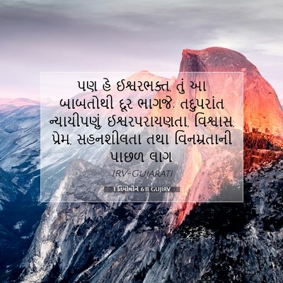 Picture 07 - 1 તિમોથીને 6:11 GUJIRV - પણ હે ઈશ્વરભક્ત, - Bible Verse Picture