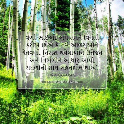 Picture 07 - 1 થેસ્સલોનિકીઓને 5:14 GUJIRV - વળી, ભાઈઓ, અમે તમને - Bible Verse Picture