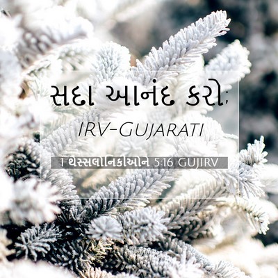 Picture 07 - 1 થેસ્સલોનિકીઓને 5:16 GUJIRV - સદા આનંદ - Bible Verse Picture