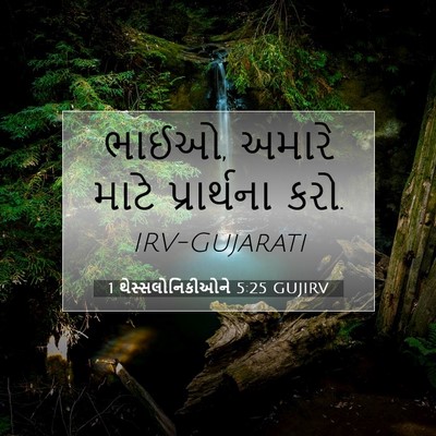 Picture 07 - 1 થેસ્સલોનિકીઓને 5:25 GUJIRV - ભાઈઓ, અમારે માટે - Bible Verse Picture