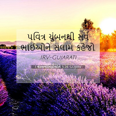 Picture 07 - 1 થેસ્સલોનિકીઓને 5:26 GUJIRV - પવિત્ર ચુંબનથી - Bible Verse Picture