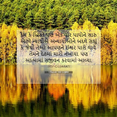 Picture 07 - 1 પિતરનો 3:18 GUJIRV - કેમ કે ખ્રિસ્તે પણ - Bible Verse Picture
