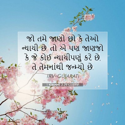 Picture 07 - 1 યોહાનનો 2:29 GUJIRV - જો તમે જાણો છો કે - Bible Verse Picture
