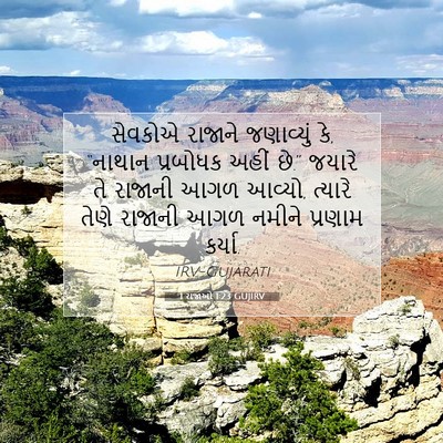 Picture 07 - 1 રાજાઓ 1:23 GUJIRV - સેવકોએ રાજાને - Bible Verse Picture