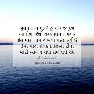 Picture 07 - 1 રાજાઓ 11:36 GUJIRV - સુલેમાનના પુત્રને - Bible Verse Picture