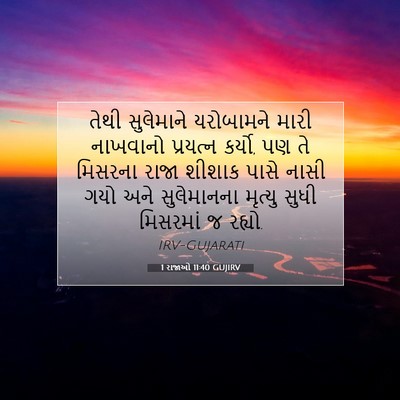 Picture 07 - 1 રાજાઓ 11:40 GUJIRV - તેથી સુલેમાને - Bible Verse Picture