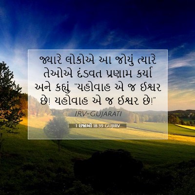 Picture 07 - 1 રાજાઓ 18:39 GUJIRV - જ્યારે લોકોએ આ - Bible Verse Picture