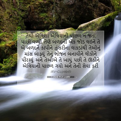 Picture 07 - 1 રાજાઓ 19:21 GUJIRV - તેથી એલિશા - Bible Verse Picture
