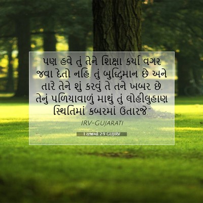 Picture 07 - 1 રાજાઓ 2:9 GUJIRV - પણ હવે તું તેને - Bible Verse Picture