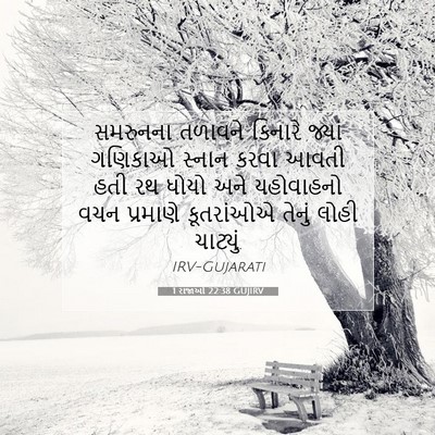 Picture 07 - 1 રાજાઓ 22:38 GUJIRV - સમરુનના તળાવને - Bible Verse Picture