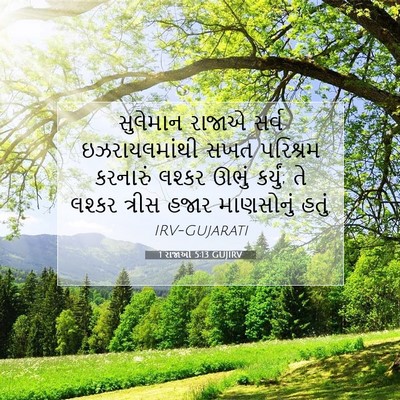 Picture 07 - 1 રાજાઓ 5:13 GUJIRV - સુલેમાન રાજાએ - Bible Verse Picture