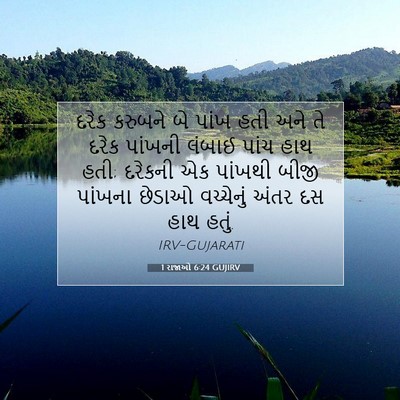 Picture 07 - 1 રાજાઓ 6:24 GUJIRV - દરેક કરુબને બે - Bible Verse Picture