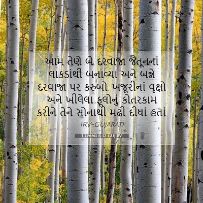 Picture 07 - 1 રાજાઓ 6:32 GUJIRV - આમ તેણે બે દરવાજા - Bible Verse Picture